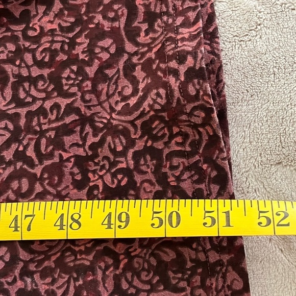 Peruvian Connection Burgundy Moroccan Tile Long Sleeve Maxi Dress Size XS - Picture 10 of 10